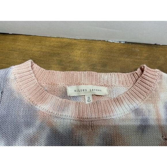 Gilded Intent Tie Dye Holes Ripped Sweater Women's Size Small Grunge Boho Chic - Picture 2 of 11